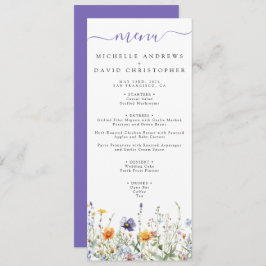 Wildflower Field Wedding Menu