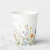 Wildflower Field Wedding Papieren Bekers (Achterkant)