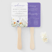 Wildflower Field Wedding Programma Handwaaier (Voorkant en achterkant)