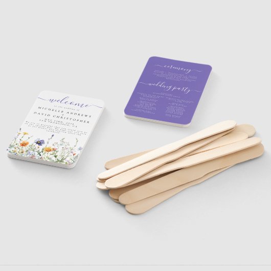 Wildflower Field Wedding Programma Handwaaier (Niet-gemonteerd)