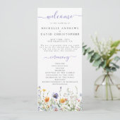 Wildflower Field Wedding Programmakaart (Staand voorkant)