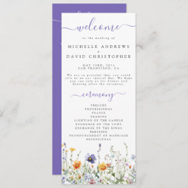 Wildflower Field Wedding Programmakaart