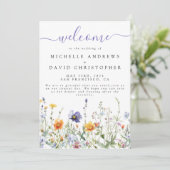Wildflower Field Wedding Programmakaart (Staand voorkant)