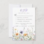 Wildflower Field Wedding RSVP Kaartje (Voorkant)