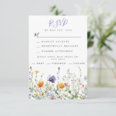 Wildflower Field Wedding RSVP Kaartje (Staand voorkant)