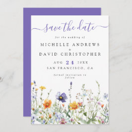 Wildflower Field Wedding Save The Date
