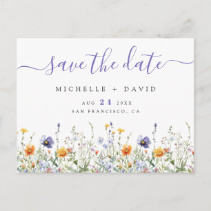 Wildflower Field Wedding Save the Date Briefkaart