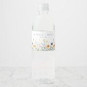 Wildflower Field Wedding Waterfles Etiket (Voorkant)