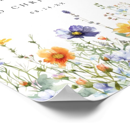 Wildflower Field Wedding Welkom Poster (Hoek)