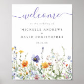 Wildflower Field Wedding Welkom Poster (Voorkant)