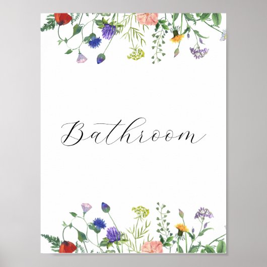 Wildflower Fields Badkamer Teken Poster (Voorkant)