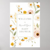 Wildflower Fields Boho Baby shower Welkomstbord Poster (Voorkant)
