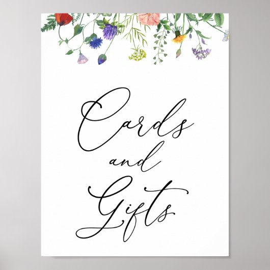 Wildflower Fields Kaarten en Cadeaus Bord Poster (Voorkant)