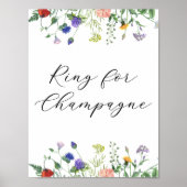 Wildflower Fields Ring voor Champagne Sign Poster (Voorkant)