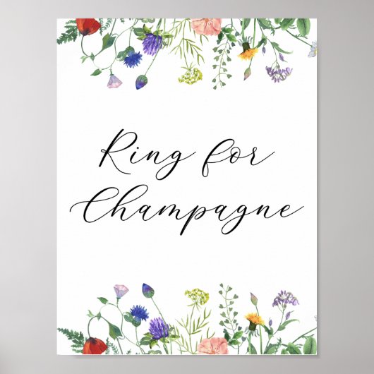 Wildflower Fields Ring voor Champagne Sign Poster (Voorkant)