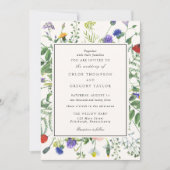 Wildflower Fields Wedding Invitation Kaart (Voorkant)