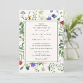 Wildflower Fields Wedding Invitation Kaart (Staand voorkant)