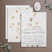 Wildflower Fine Art Calligrafie Style Wedding Kaart