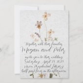 Wildflower Fine Art Calligrafie Style Wedding Kaart (Voorkant)