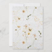 Wildflower Fine Art Calligrafie Style Wedding Kaart (Achterkant)