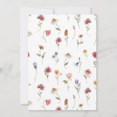 Wildflower First Birthday Photo Invitation Kaart (Achterkant)