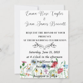 Wildflower Fling bruiloft uitnodiging