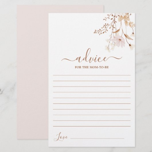 Wildflower Floral Advies voor de moeder te zijn ka (Voorkant / Achterkant)