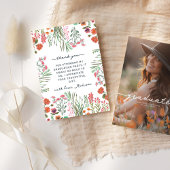 Wildflower Floral Afstuderen Foto Dank u kaart