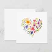 Wildflower Floral Alle Gelegenheid Nota Kaart Blan (Voorkant / Achterkant)