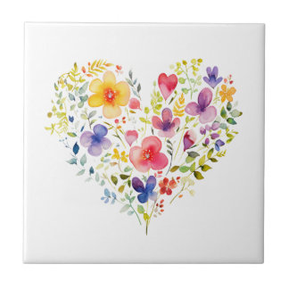 Wildflower Floral Alle Gelegenheid Nota Kaart Blan Tegeltje