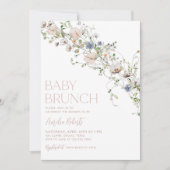 Wildflower Floral Baby Brunch Uitnodiging (Voorkant)
