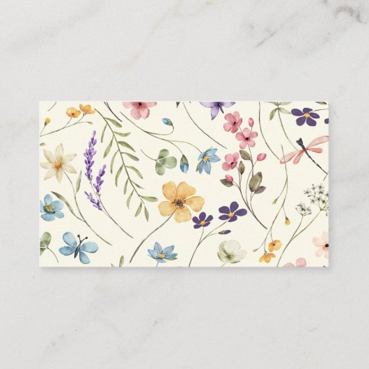 Wildflower Floral Baby shower Boeken voor Baby Informatiekaartje (Achterkant)