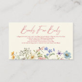 Wildflower Floral Baby shower Boeken voor Baby Informatiekaartje (Voorkant)
