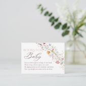 Wildflower Floral Baby shower Boeken voor Baby Informatiekaartje (Staand voorkant)