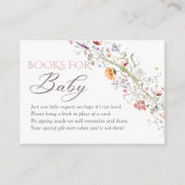 Wildflower Floral Baby shower Boeken voor Baby Informatiekaartje (Voorkant)