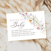 Wildflower Floral Baby shower Boeken voor Baby Informatiekaartje