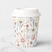 Wildflower Floral Baby shower Coffee Papieren Bekers (Achterkant)