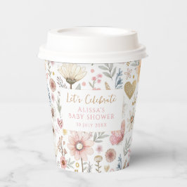 Wildflower Floral Baby shower Coffee Papieren Bekers