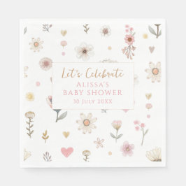 Wildflower Floral Baby shower Coffee Servet