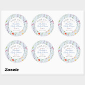 Wildflower Floral Baby shower Dank u gunst Ronde Sticker (Vel)