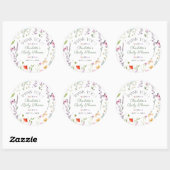Wildflower Floral Baby shower Dank u gunst Ronde Sticker (Vel)