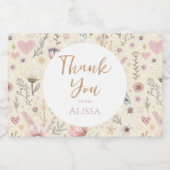 Wildflower Floral Baby shower Favoriet Sparkling Wijnetiket (Enkel label)