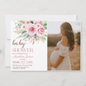Wildflower Floral Baby shower Foto Kaart (Voorkant)