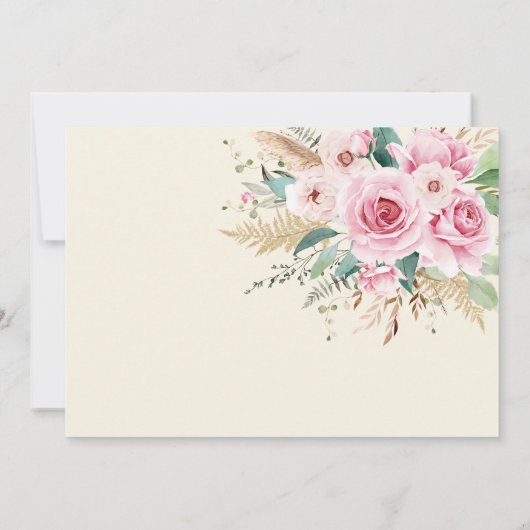 Wildflower Floral Baby shower Foto Kaart (Achterkant)