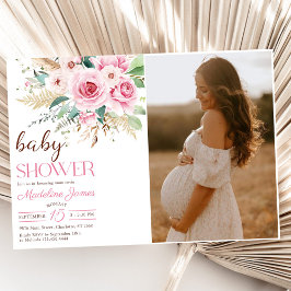 Wildflower Floral Baby shower Foto Kaart