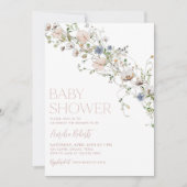 Wildflower Floral Baby shower Invitation Kaart (Voorkant)