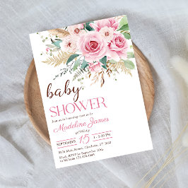 Wildflower Floral Baby shower Invitation Kaart