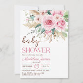 Wildflower Floral Baby shower Invitation Kaart (Voorkant)