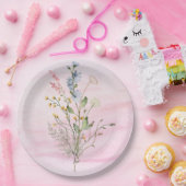 Wildflower Floral Baby shower Trouwpapier Bord (Feest)