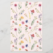 Wildflower Floral Baby shower Wishes voor Baby (Achterkant)